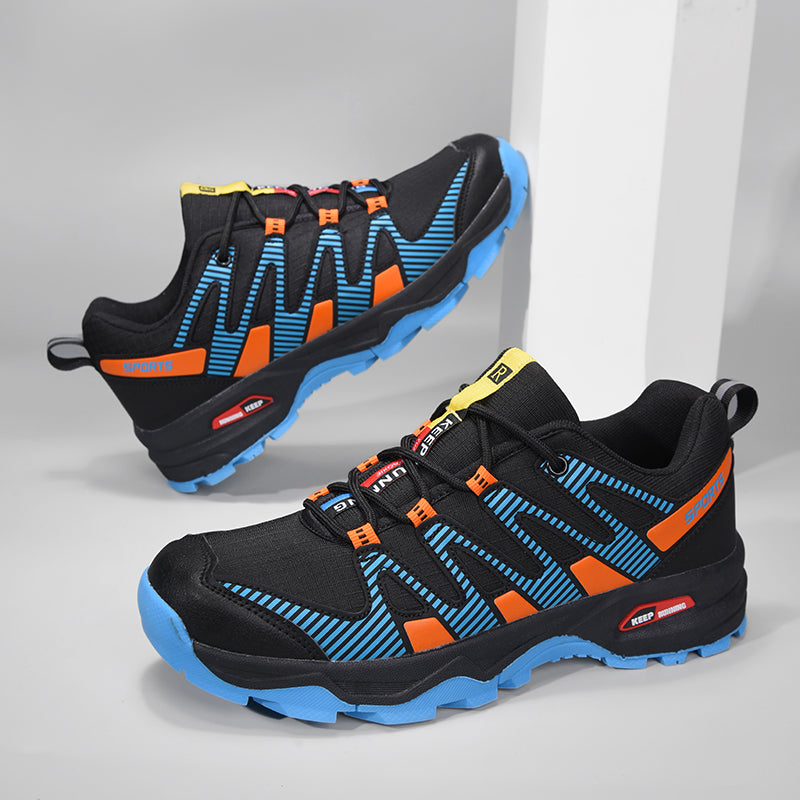 Men's Cushioned Trails Walking Shoes - Lace-Up, Breathable, Wide Toe Box with Arch Support For Camping, Trail Running, Backpacking, Trekking