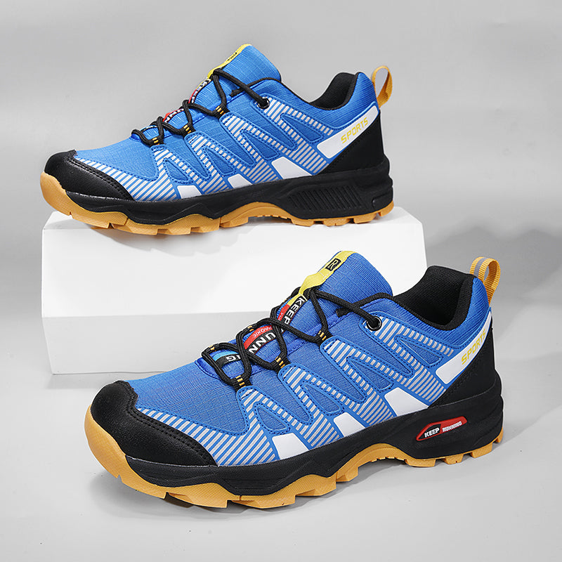 Men's Cushioned Trails Walking Shoes - Lace-Up, Breathable, Wide Toe Box with Arch Support For Camping, Trail Running, Backpacking, Trekking