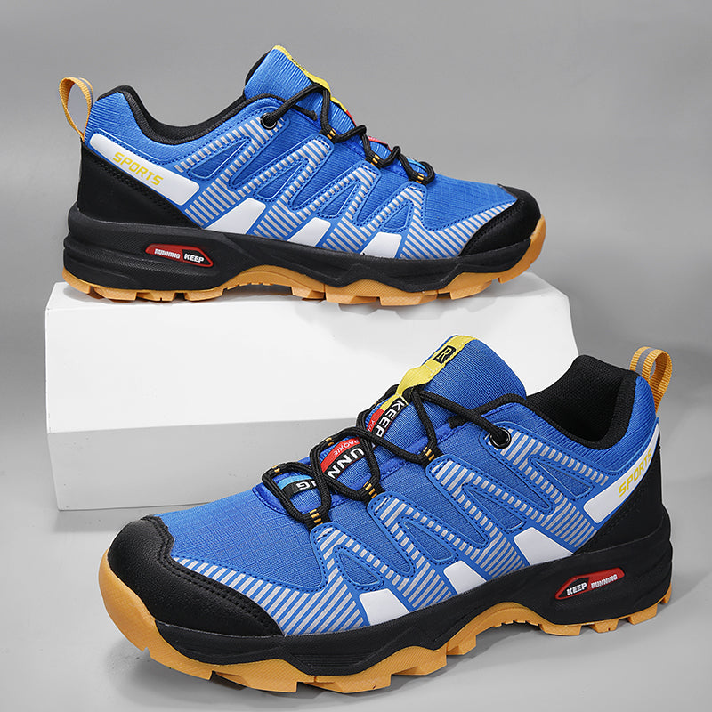 Men's Cushioned Trails Walking Shoes - Lace-Up, Breathable, Wide Toe Box with Arch Support For Camping, Trail Running, Backpacking, Trekking