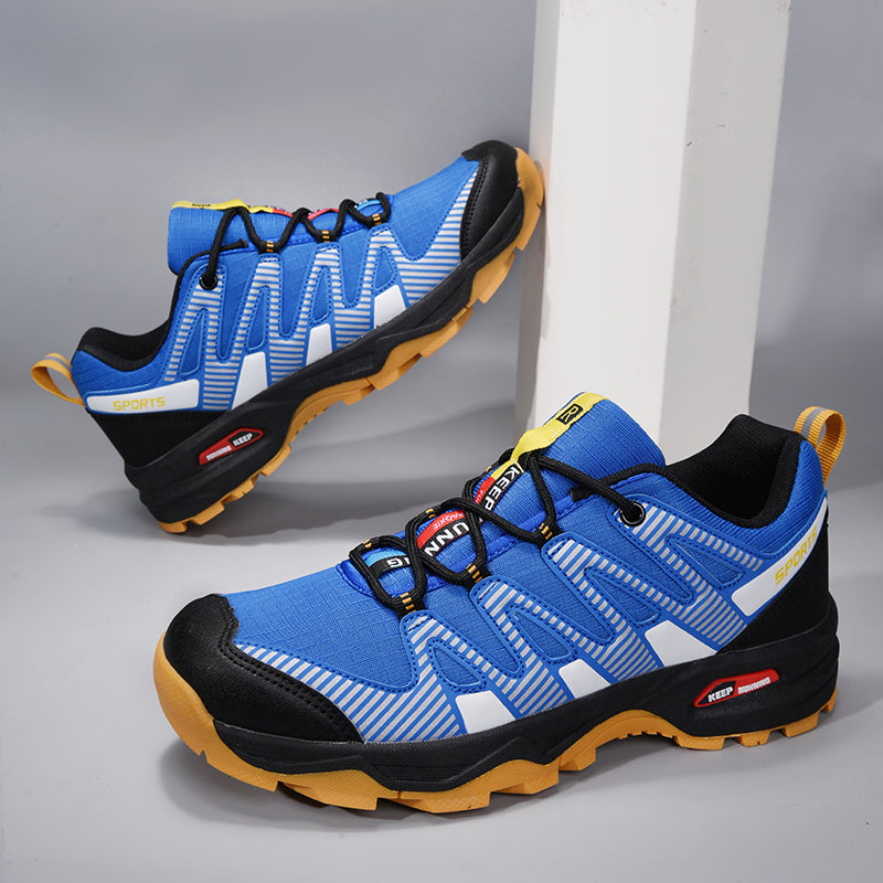 Men's Cushioned Trails Walking Shoes - Lace-Up, Breathable, Wide Toe Box with Arch Support For Camping, Trail Running, Backpacking, Trekking