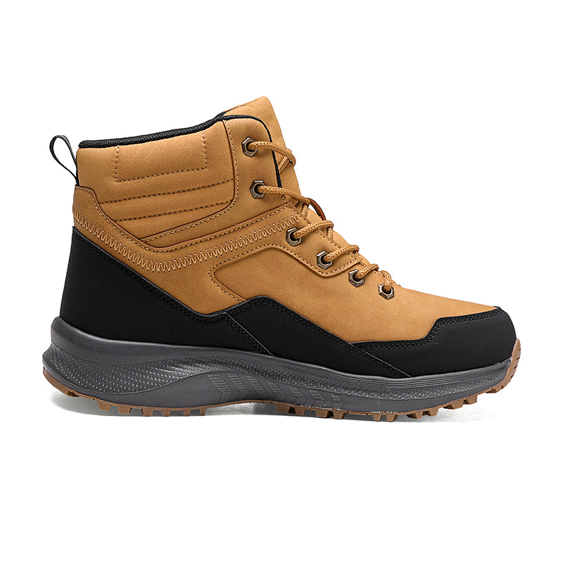 Men's Genuine Leather Work Boots - Lace-Up, Maximum Support, Relaxed Fit, Air-Cooled Memory Foam, Wide Toe Box with Arch Support