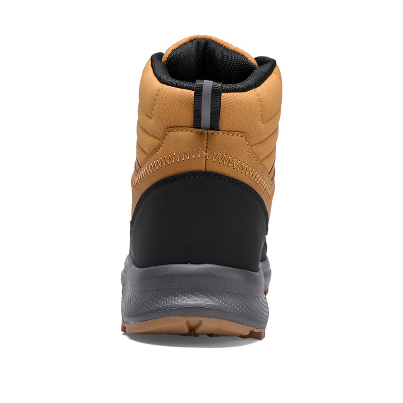 Men's Genuine Leather Work Boots - Lace-Up, Maximum Support, Relaxed Fit, Air-Cooled Memory Foam, Wide Toe Box with Arch Support