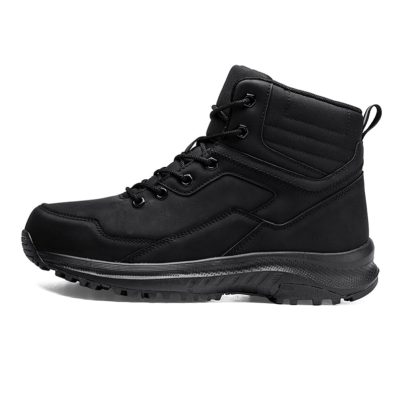 Men's Genuine Leather Work Boots - Lace-Up, Maximum Support, Relaxed Fit, Air-Cooled Memory Foam, Wide Toe Box with Arch Support