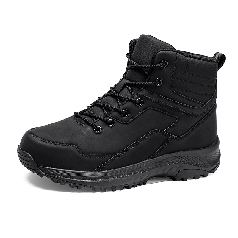 Men's Genuine Leather Work Boots - Lace-Up, Maximum Support, Relaxed Fit, Air-Cooled Memory Foam, Wide Toe Box with Arch Support