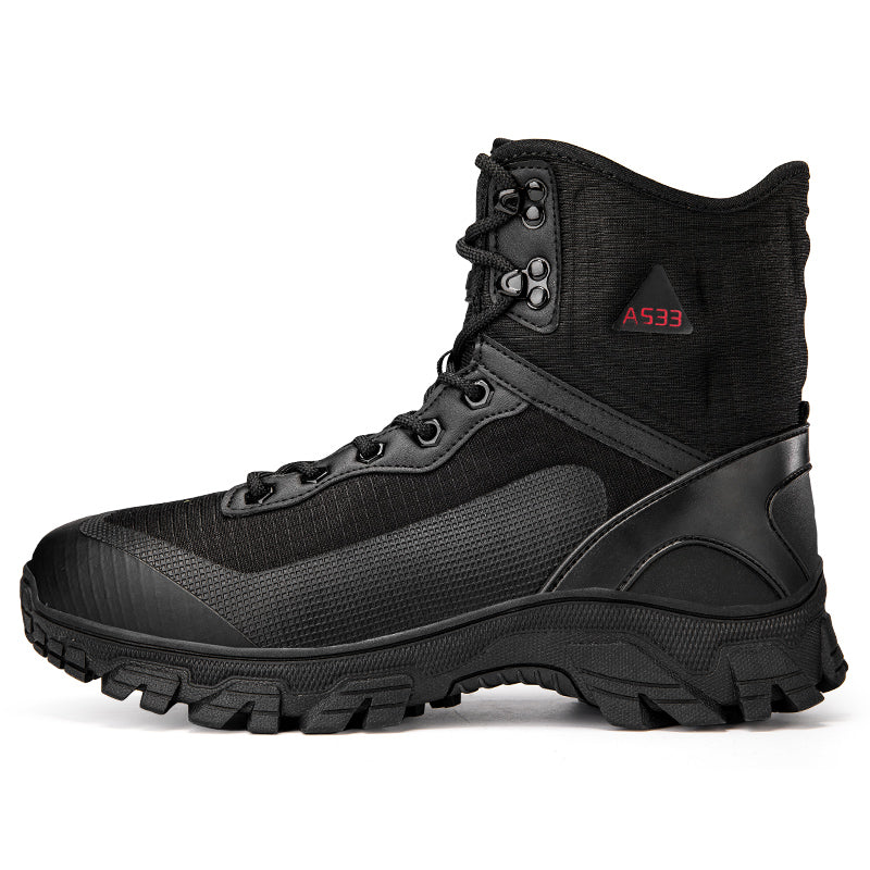Men's Waterproof Work Boots - Lace-Up, Waterproof, Relaxed Fit, Air-Cooled Memory Foam, Wide Toe Box with Arch Support