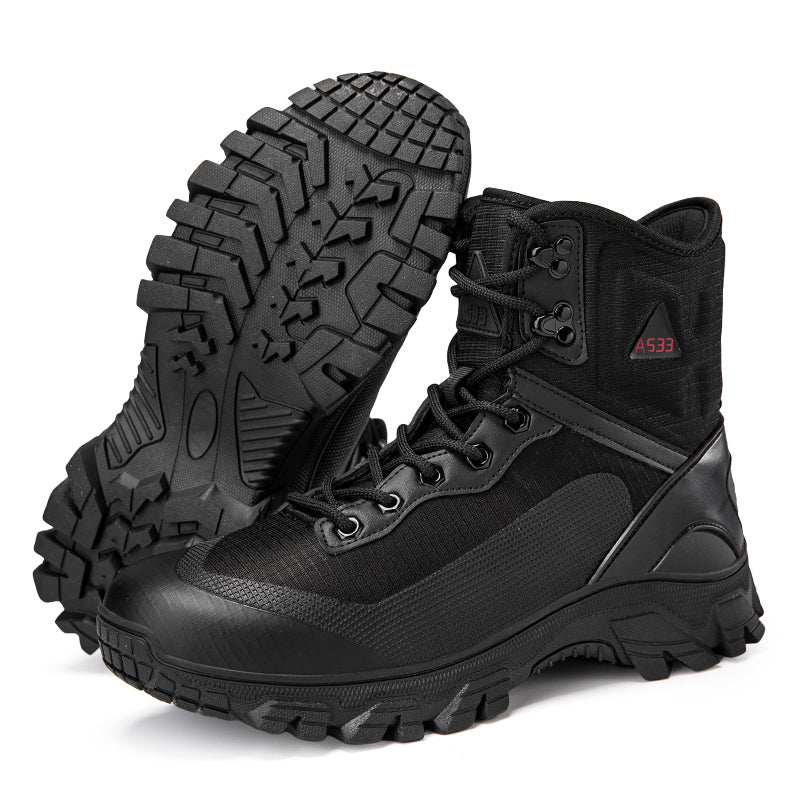 Men's Waterproof Work Boots - Lace-Up, Waterproof, Relaxed Fit, Air-Cooled Memory Foam, Wide Toe Box with Arch Support