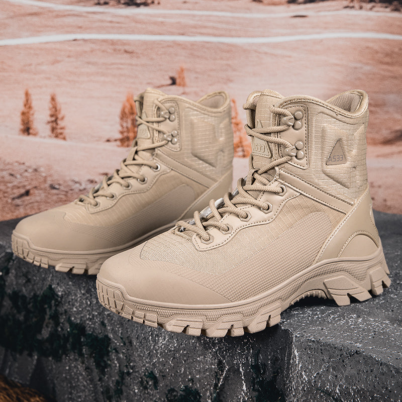 Men's Waterproof Work Boots - Lace-Up, Waterproof, Relaxed Fit, Air-Cooled Memory Foam, Wide Toe Box with Arch Support