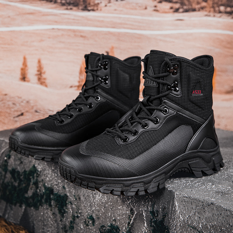 Men's Waterproof Work Boots - Lace-Up, Waterproof, Relaxed Fit, Air-Cooled Memory Foam, Wide Toe Box with Arch Support