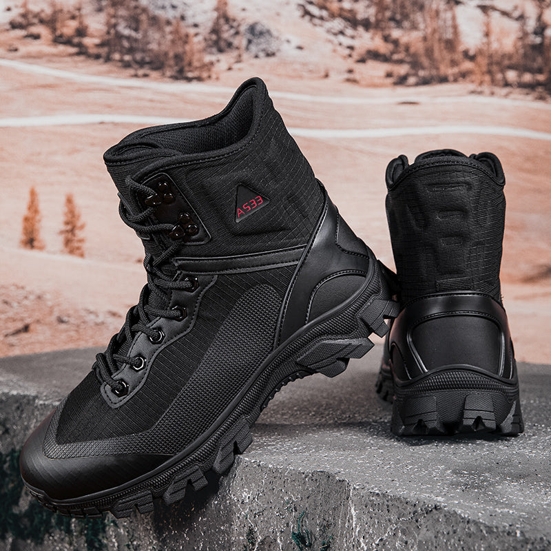 Men's Waterproof Work Boots - Lace-Up, Waterproof, Relaxed Fit, Air-Cooled Memory Foam, Wide Toe Box with Arch Support