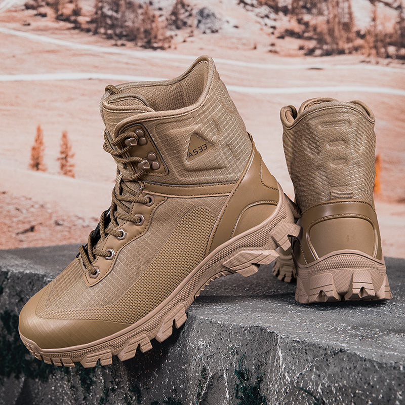 Men's Waterproof Work Boots - Lace-Up, Waterproof, Relaxed Fit, Air-Cooled Memory Foam, Wide Toe Box with Arch Support