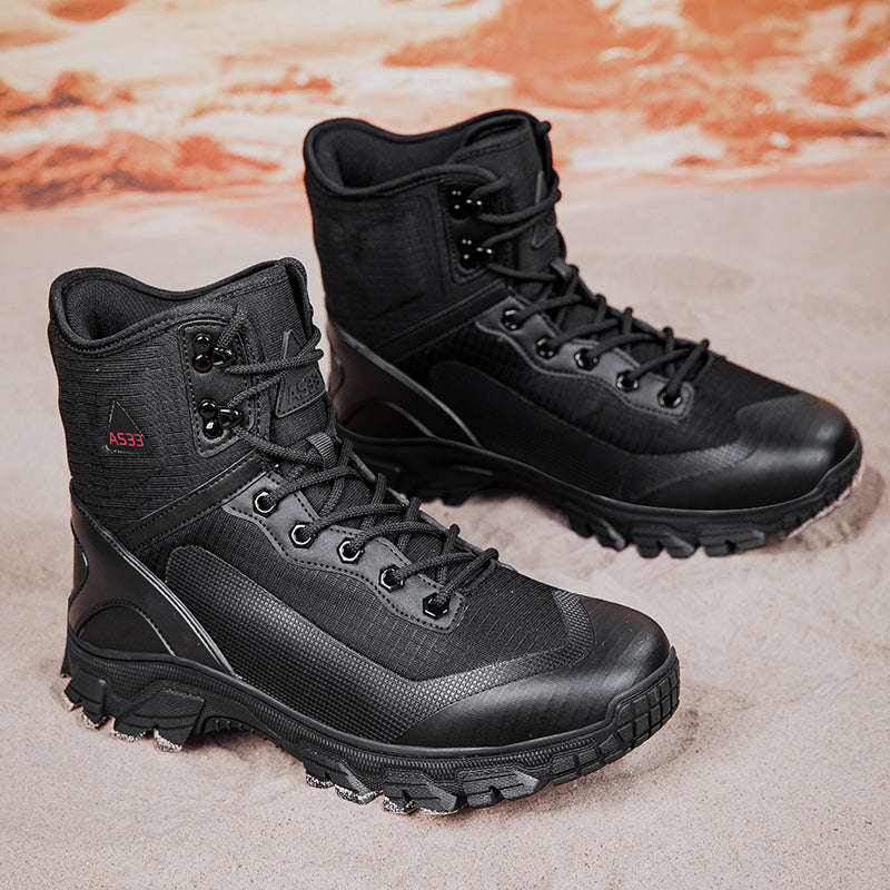 Men's Waterproof Work Boots - Lace-Up, Waterproof, Relaxed Fit, Air-Cooled Memory Foam, Wide Toe Box with Arch Support