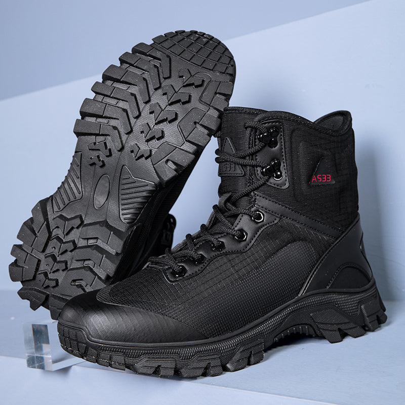 Men's Waterproof Work Boots - Lace-Up, Waterproof, Relaxed Fit, Air-Cooled Memory Foam, Wide Toe Box with Arch Support