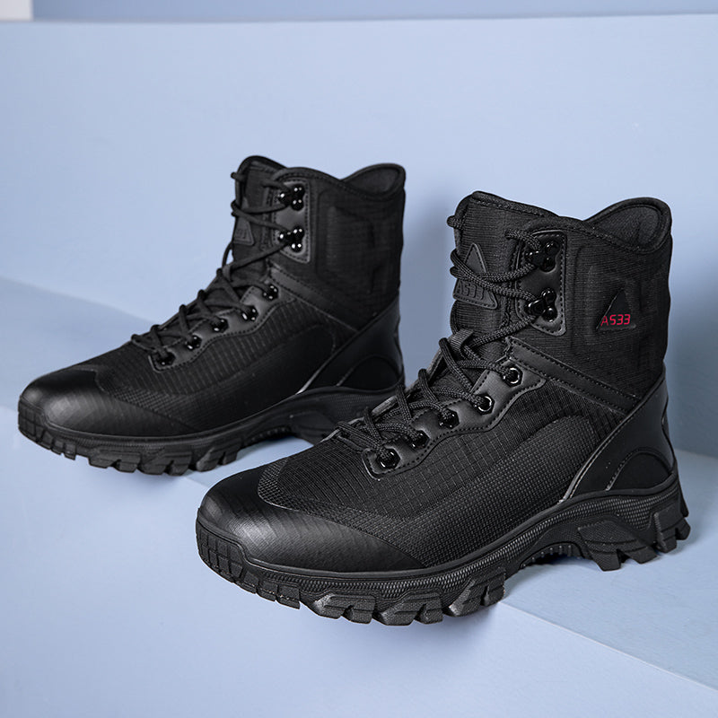 Men's Waterproof Work Boots - Lace-Up, Waterproof, Relaxed Fit, Air-Cooled Memory Foam, Wide Toe Box with Arch Support