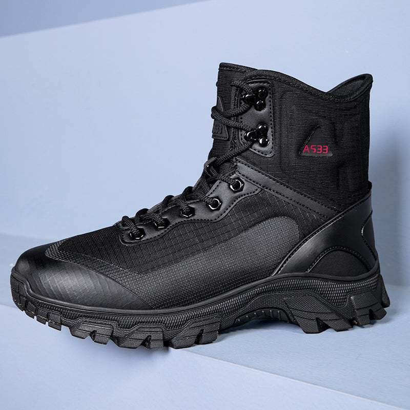 Men's Waterproof Work Boots - Lace-Up, Waterproof, Relaxed Fit, Air-Cooled Memory Foam, Wide Toe Box with Arch Support