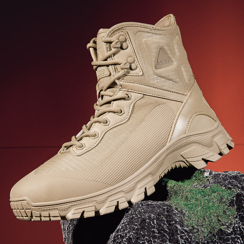 Men's Waterproof Work Boots - Lace-Up, Waterproof, Relaxed Fit, Air-Cooled Memory Foam, Wide Toe Box with Arch Support