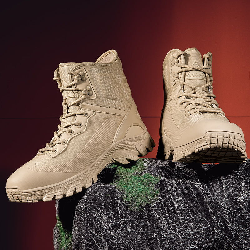 Men's Waterproof Work Boots - Lace-Up, Waterproof, Relaxed Fit, Air-Cooled Memory Foam, Wide Toe Box with Arch Support