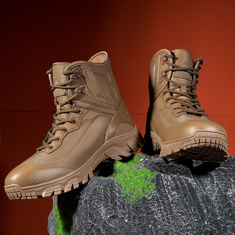 Men's Waterproof Work Boots - Lace-Up, Waterproof, Relaxed Fit, Air-Cooled Memory Foam, Wide Toe Box with Arch Support