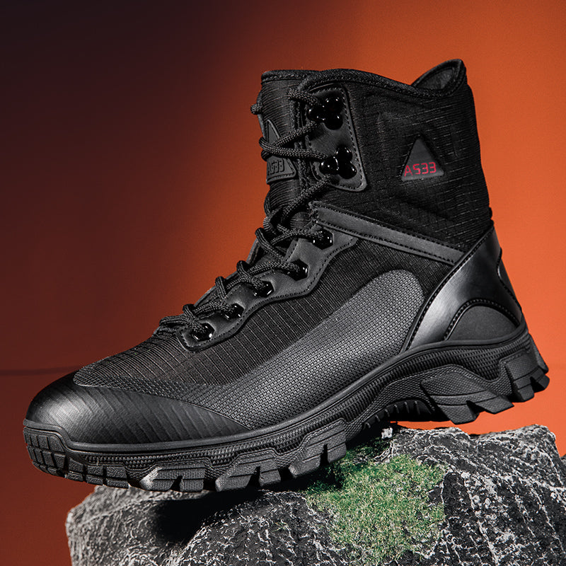 Men's Waterproof Work Boots - Lace-Up, Waterproof, Relaxed Fit, Air-Cooled Memory Foam, Wide Toe Box with Arch Support