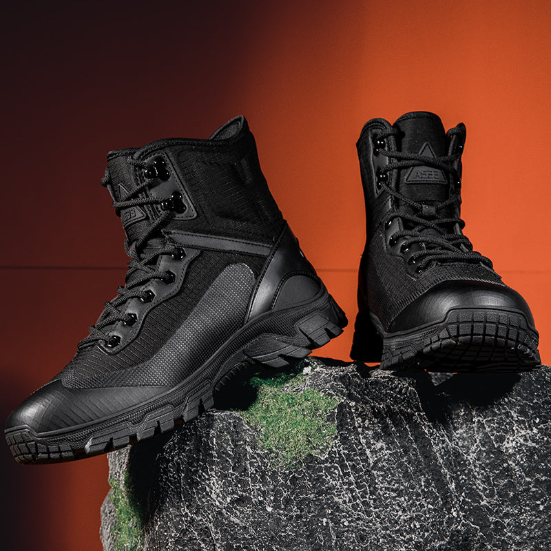 Men's Waterproof Work Boots - Lace-Up, Waterproof, Relaxed Fit, Air-Cooled Memory Foam, Wide Toe Box with Arch Support