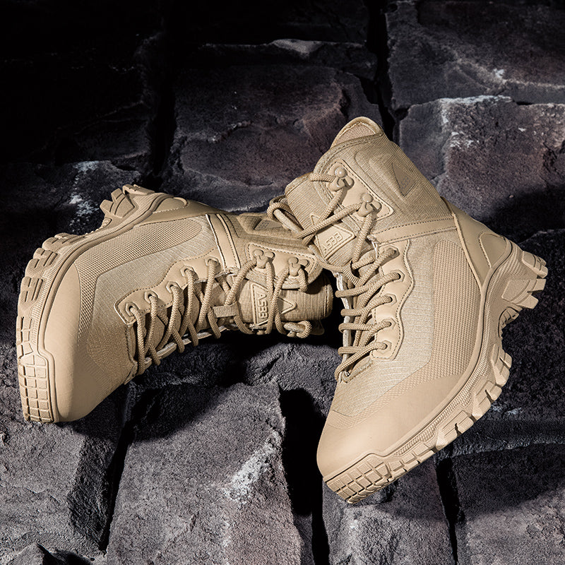 Men's Waterproof Work Boots - Lace-Up, Waterproof, Relaxed Fit, Air-Cooled Memory Foam, Wide Toe Box with Arch Support
