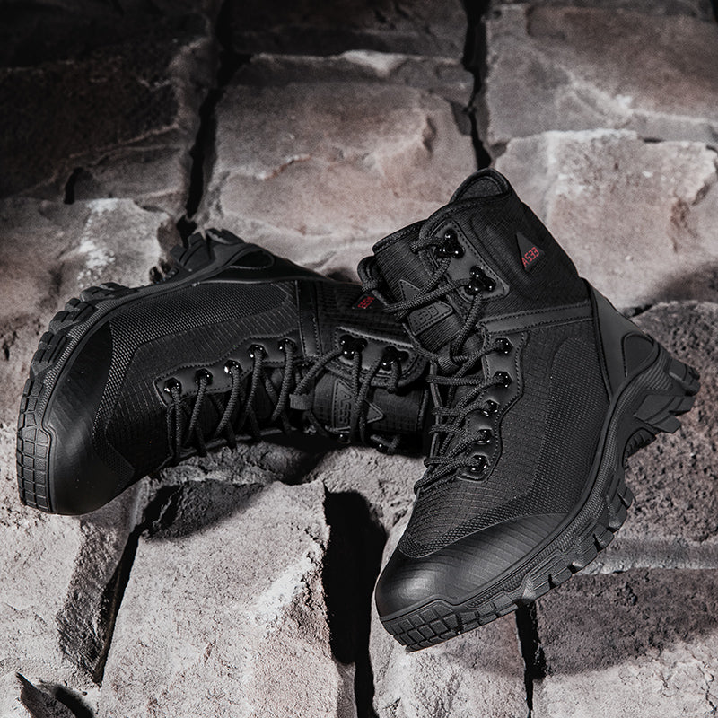 Men's Waterproof Work Boots - Lace-Up, Waterproof, Relaxed Fit, Air-Cooled Memory Foam, Wide Toe Box with Arch Support
