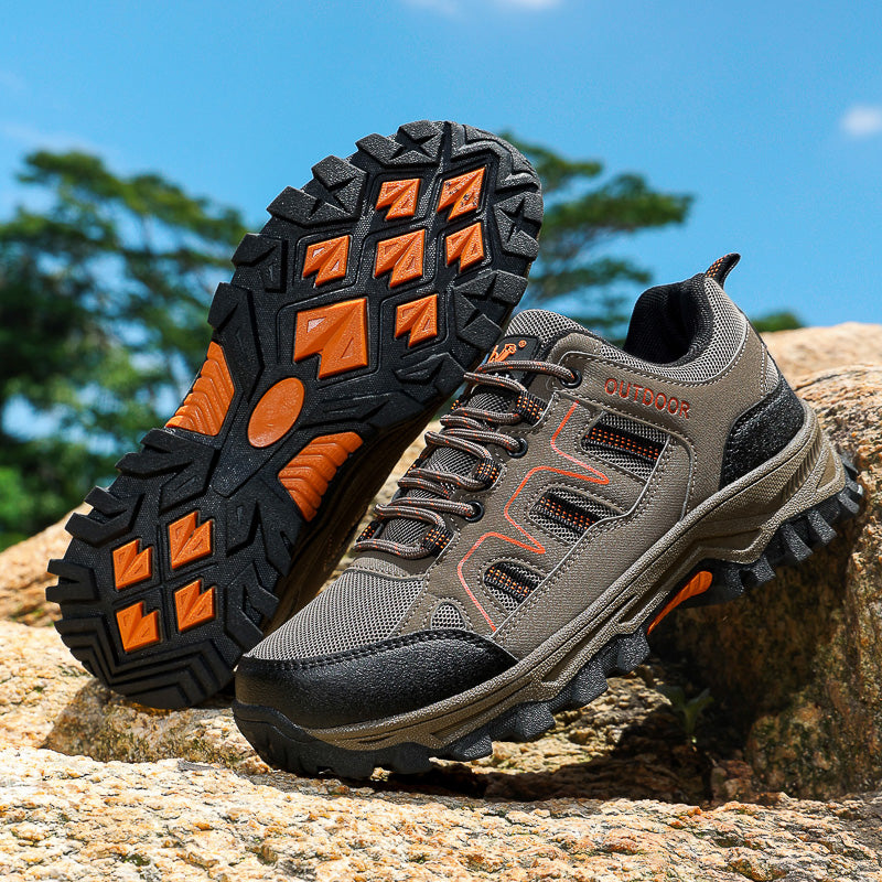 Men's Mesh Hiking Shoes - Lace-Up, Enhanced Support, Wide Toe Box with Arch Support