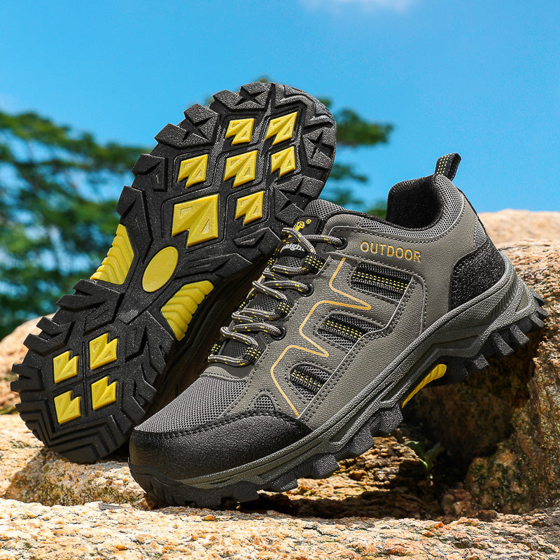 Men's Mesh Hiking Shoes - Lace-Up, Enhanced Support, Wide Toe Box with Arch Support