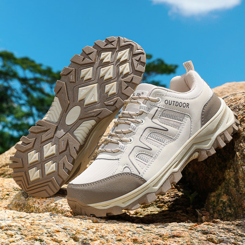 Men's Mesh Hiking Shoes - Lace-Up, Enhanced Support, Wide Toe Box with Arch Support
