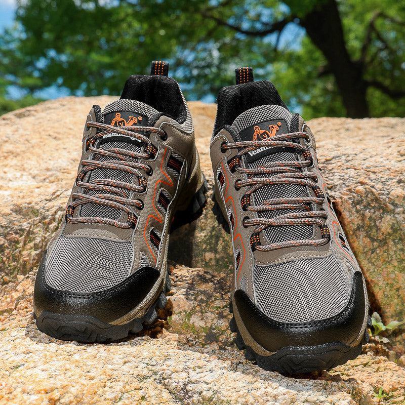 Men's Mesh Hiking Shoes - Lace-Up, Enhanced Support, Wide Toe Box with Arch Support