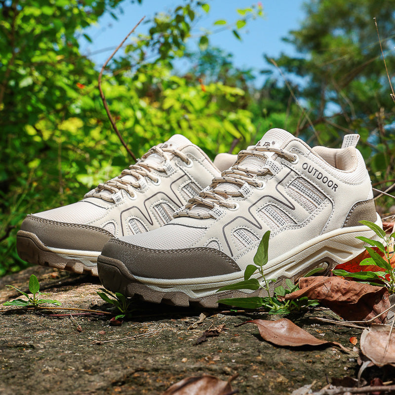 Men's Mesh Hiking Shoes - Lace-Up, Enhanced Support, Wide Toe Box with Arch Support