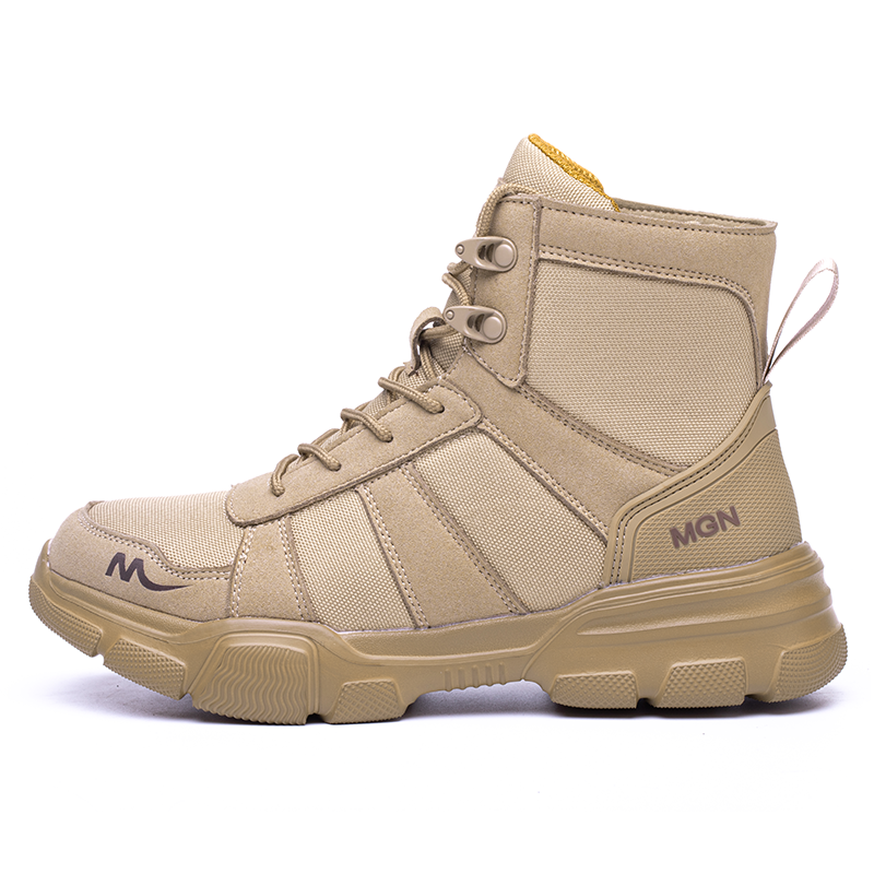 Men's Oxford Fabric Work Boots - Lace-Up, Breathable, Wide Toe Box with Arch Support