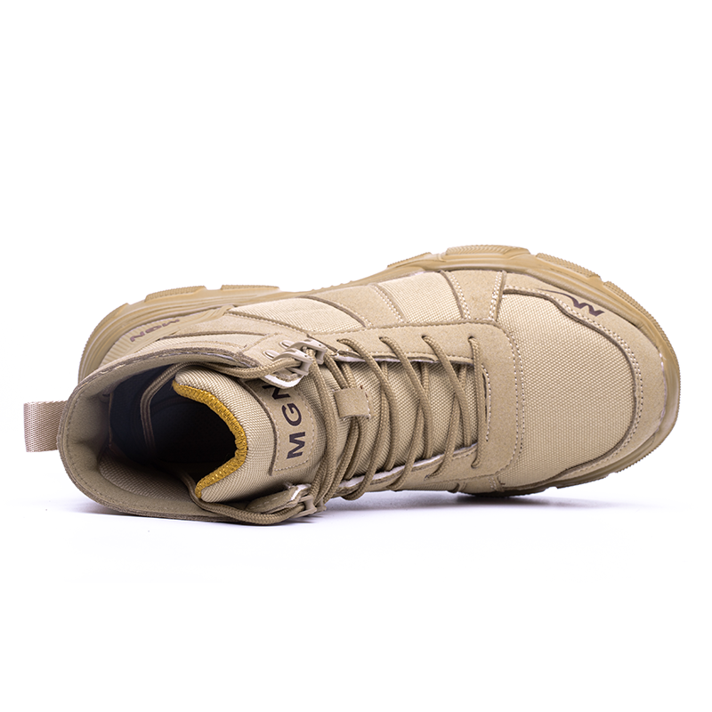 Men's Oxford Fabric Work Boots - Lace-Up, Breathable, Wide Toe Box with Arch Support