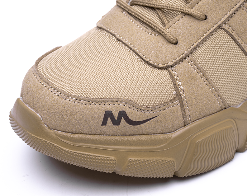Men's Oxford Fabric Work Boots - Lace-Up, Breathable, Wide Toe Box with Arch Support