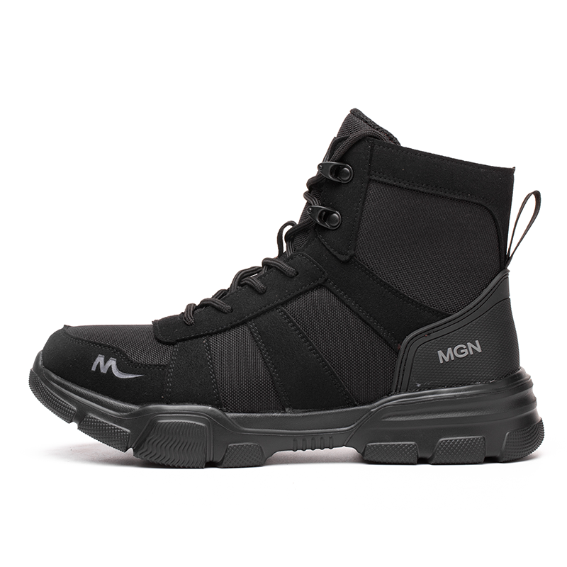 Men's Oxford Fabric Work Boots - Lace-Up, Breathable, Wide Toe Box with Arch Support