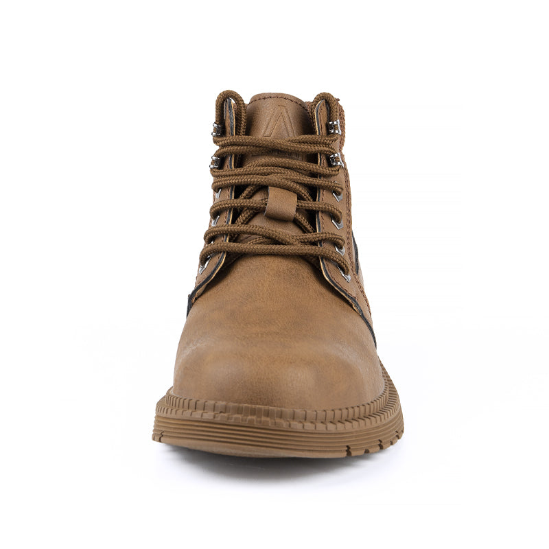 Men's Genuine Leather Work Boots - Lace-Up, Waterproof, Wide Toe Box with Arch Support