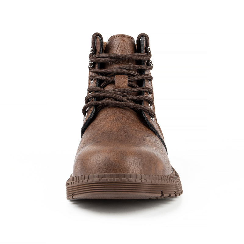Men's Genuine Leather Work Boots - Lace-Up, Waterproof, Wide Toe Box with Arch Support