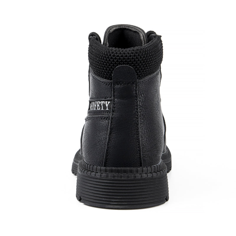 Men's Genuine Leather Work Boots - Lace-Up, Waterproof, Wide Toe Box with Arch Support