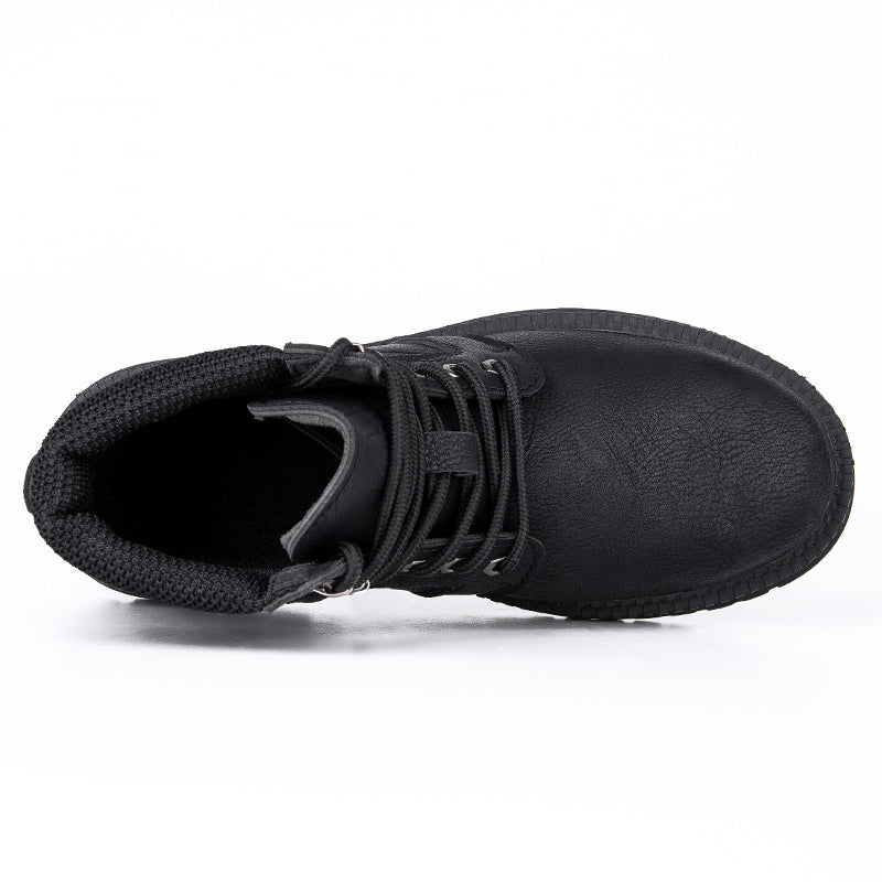 Men's Genuine Leather Work Boots - Lace-Up, Waterproof, Wide Toe Box with Arch Support