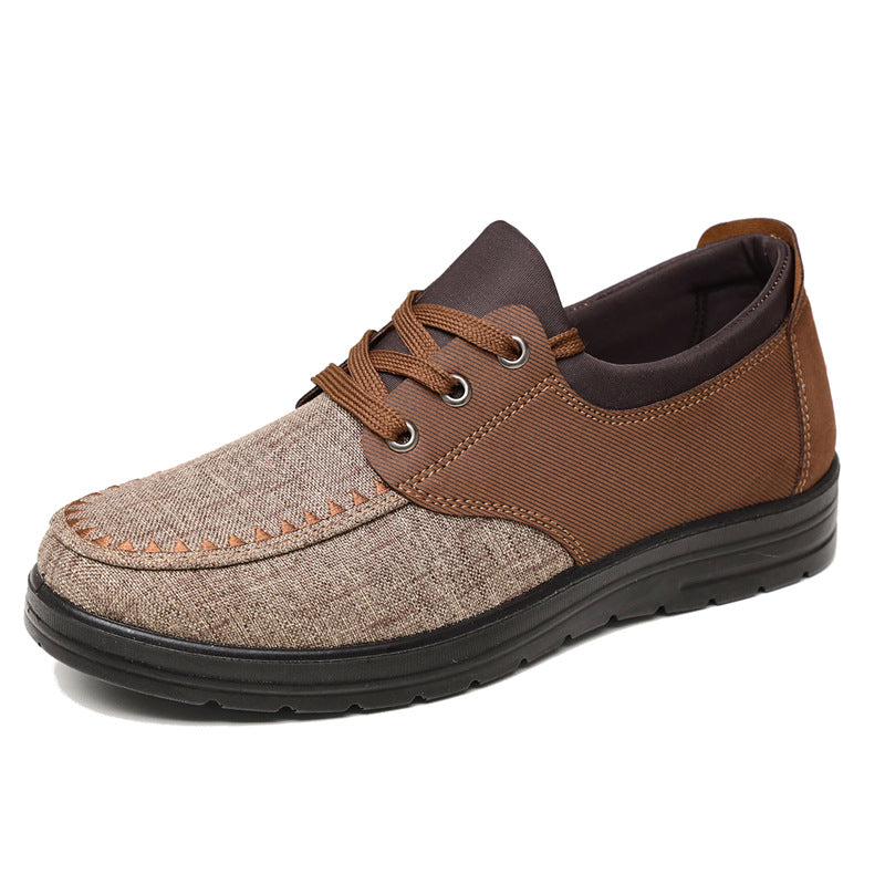 Men's Canvas Walking Shoes - Lace-Up, Breathable, Wide Toe Box with Arch Support