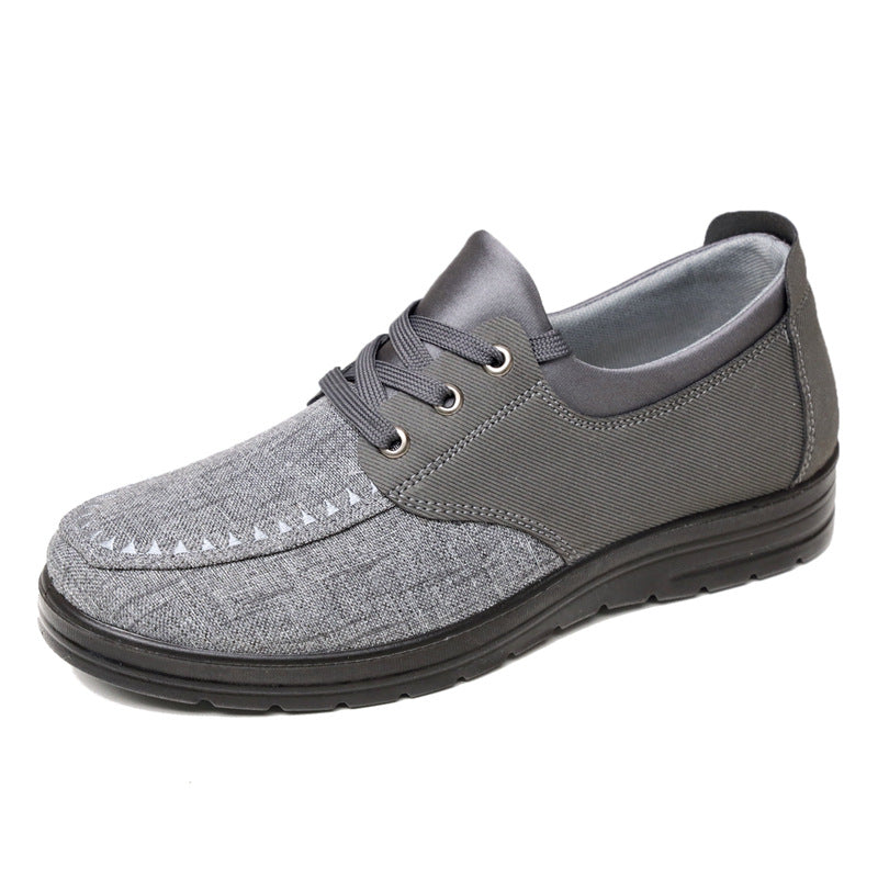 Men's Canvas Walking Shoes - Lace-Up, Breathable, Wide Toe Box with Arch Support