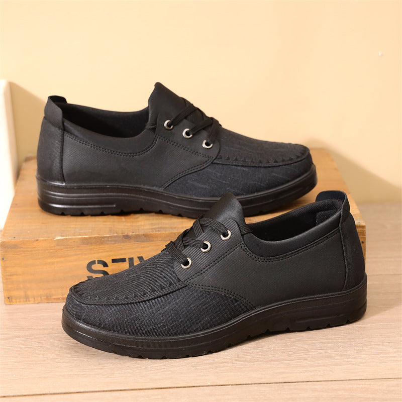 Men's Canvas Walking Shoes - Lace-Up, Breathable, Wide Toe Box with Arch Support
