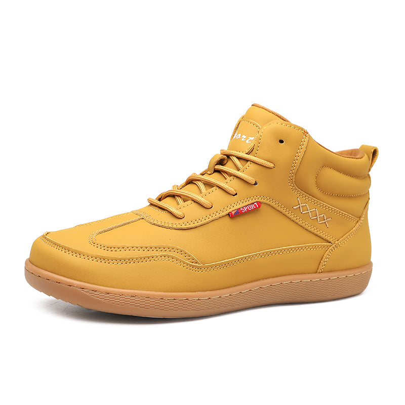 Men's Genuine Leather Walking Shoes - Lace-Up, Waterproof, Wide Toe Box with Arch Support