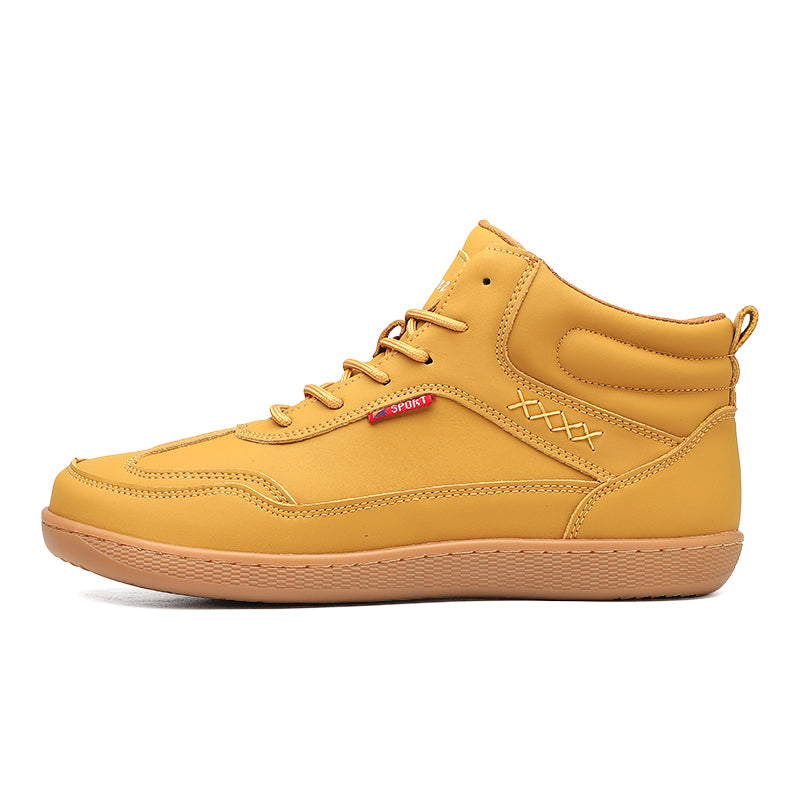 Men's Genuine Leather Walking Shoes - Lace-Up, Waterproof, Wide Toe Box with Arch Support