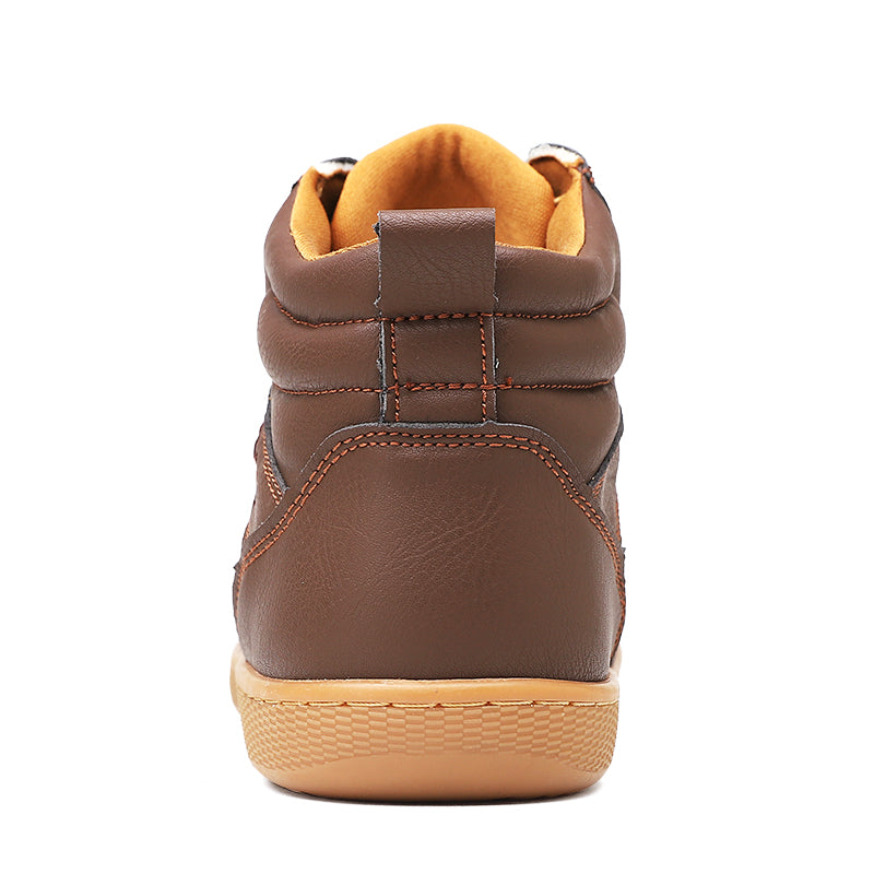 Men's Genuine Leather Walking Shoes - Lace-Up, Waterproof, Wide Toe Box with Arch Support