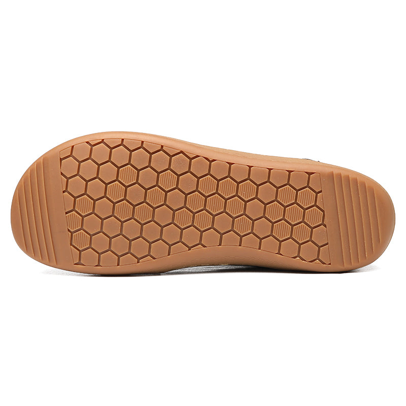 Men's Genuine Leather Walking Shoes - Lace-Up, Waterproof, Wide Toe Box with Arch Support