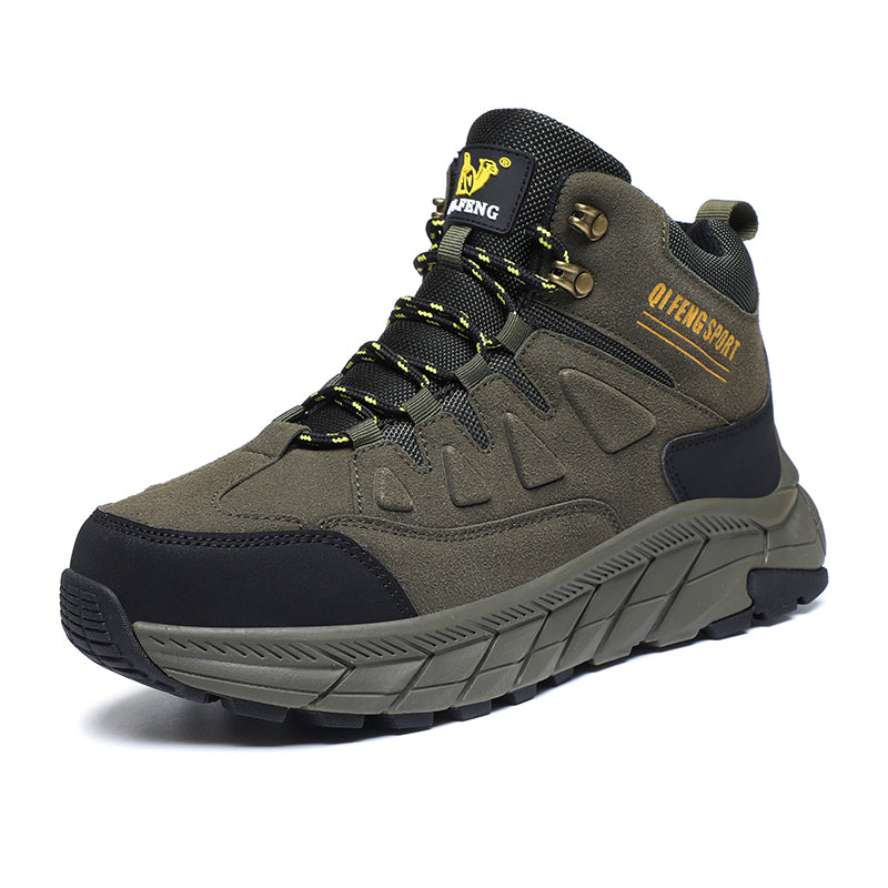 Men's Genuine Leather Work Boots - Lace-Up, Waterproof, Wide Toe Box with Arch Support