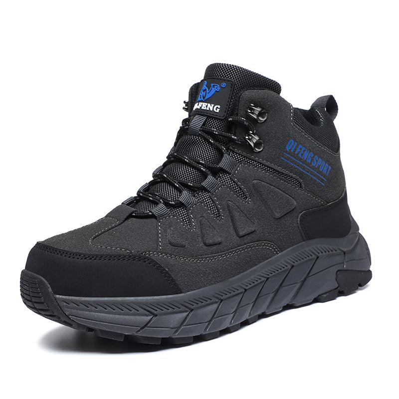 Men's Genuine Leather Work Boots - Lace-Up, Waterproof, Wide Toe Box with Arch Support