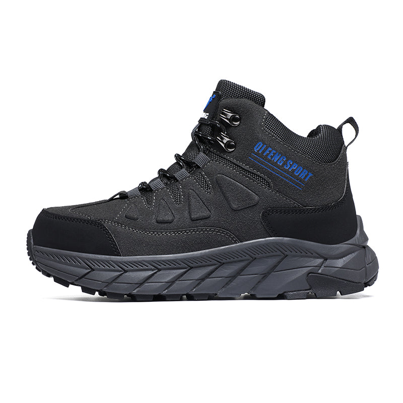 Men's Genuine Leather Work Boots - Lace-Up, Waterproof, Wide Toe Box with Arch Support