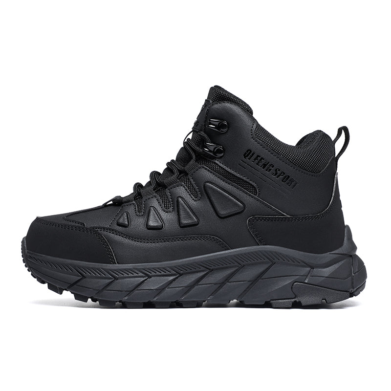 Men's Genuine Leather Work Boots - Lace-Up, Waterproof, Wide Toe Box with Arch Support