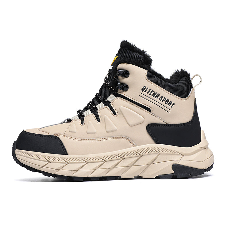 Men's Genuine Leather Work Boots - Lace-Up, Waterproof, Wide Toe Box with Arch Support